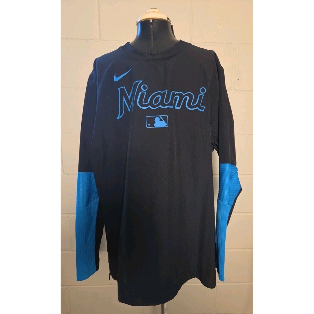 Miami Marlins Nike Authentic Collection Player Dri-FIT Large Pullover EUC